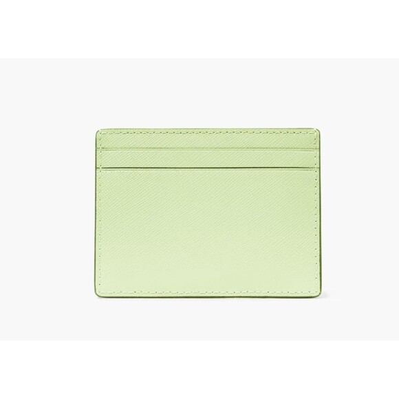 New Kate Spade Small Slim Card Holder Leather Matcha Latte - Picture 3 of 3